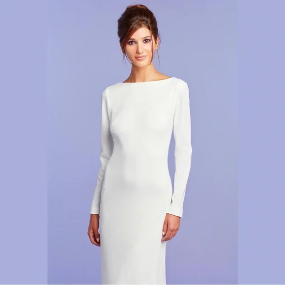 TADASHI SHOJI - STANTON OPEN BACK CREPE GOWN